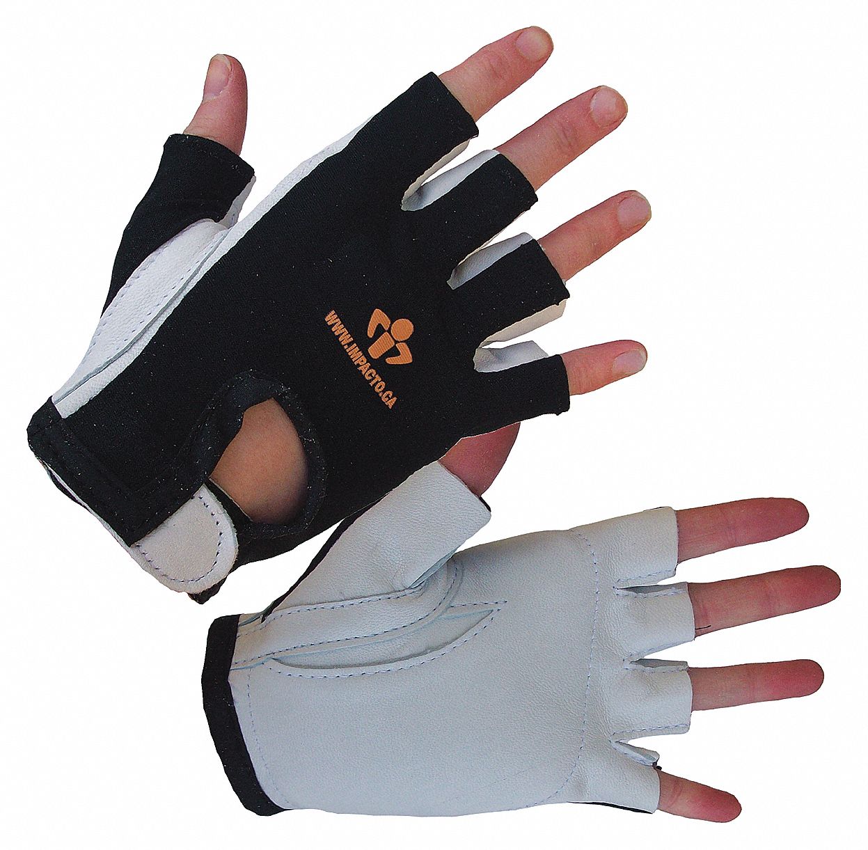 Anti-Impact Gloves, Black/White,
