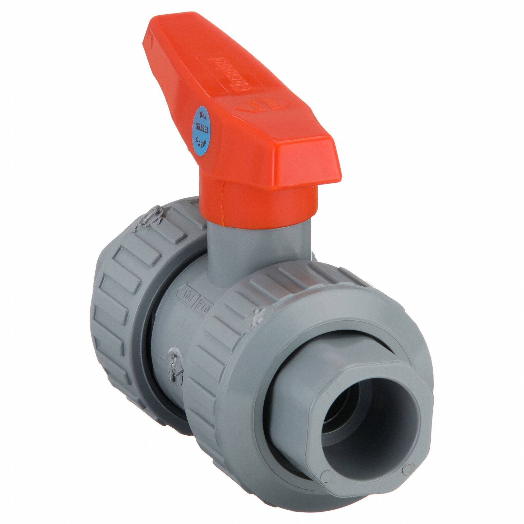 Manual Two-Way Ball Valve: 3/4 in, CPVC, Straight, True Union Socket/True Union NPT, Lever