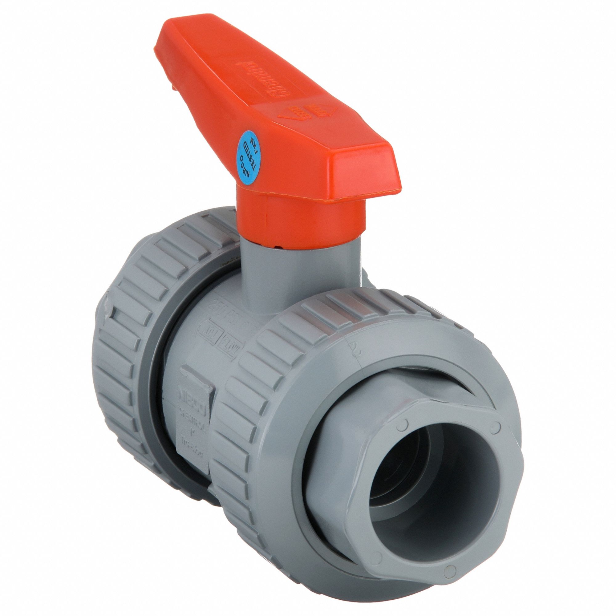Manual Two-Way Ball Valve: 1 in, CPVC, Straight, True Union Socket/True Union NPT, Lever