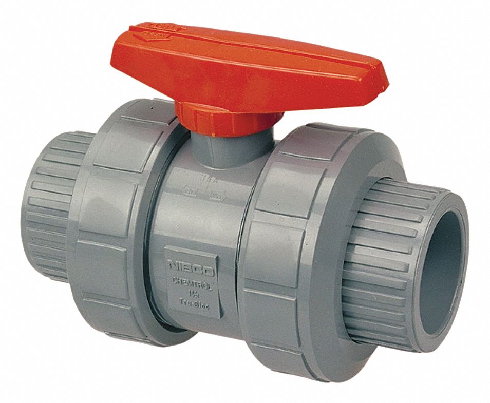 CHEMTROL Ball Valve, CPVC, Inline True Union, 3Piece, Pipe Size 3 in