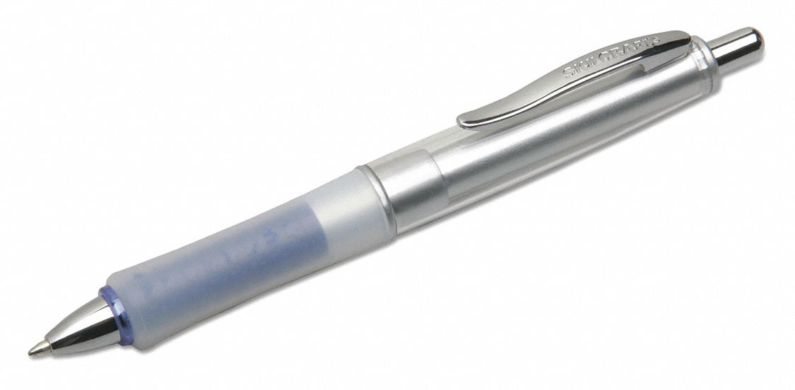 Pen Set: SKILCRAFT® WriteBalance™, Blue, 1 mm, Retractable, Metallic, Contoured Cushion