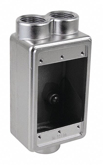 WEATHERPROOF ELECTRICAL BOX, STAINLESS STEEL, 1 GANG, ¾ IN HUB SIZE, 18 CU IN CAPACITY