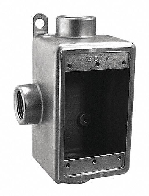 Electrical Box: Stainless Steel, Rectangular, 1 Gangs, 3/4 in Hub Size, 18 cu in Capacity