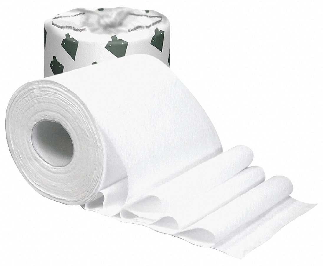 TOUGH GUY TOILET PAPER ROLL, STANDARD CORE, 1 PLY, 1000 SHEETS
