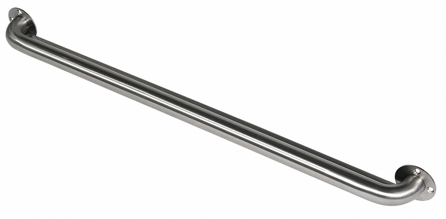 LIGATURE RESISTANT GRAB BAR: STRAIGHT, 36 IN L, 1½ IN DIA, STAINLESS STEEL, SATIN