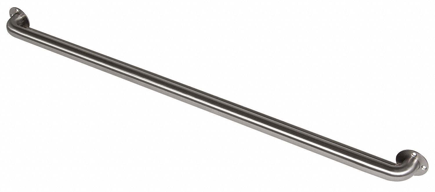 LIGATURE RESISTANT GRAB BAR: STRAIGHT, 48 IN L, 1½ IN DIA, STAINLESS STEEL, SATIN