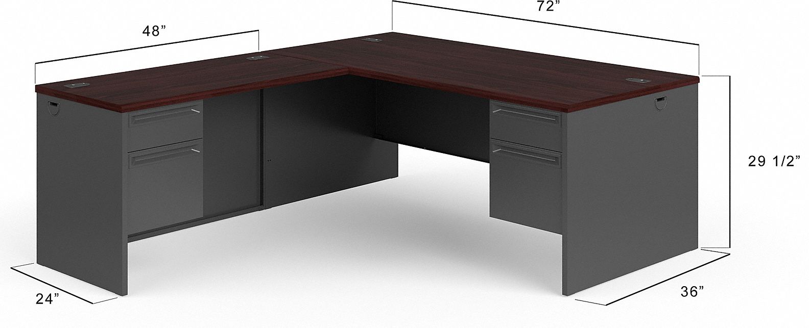 HON 72 in x 84 in x 29 1/2 in 38000 Series LShape Office Desk