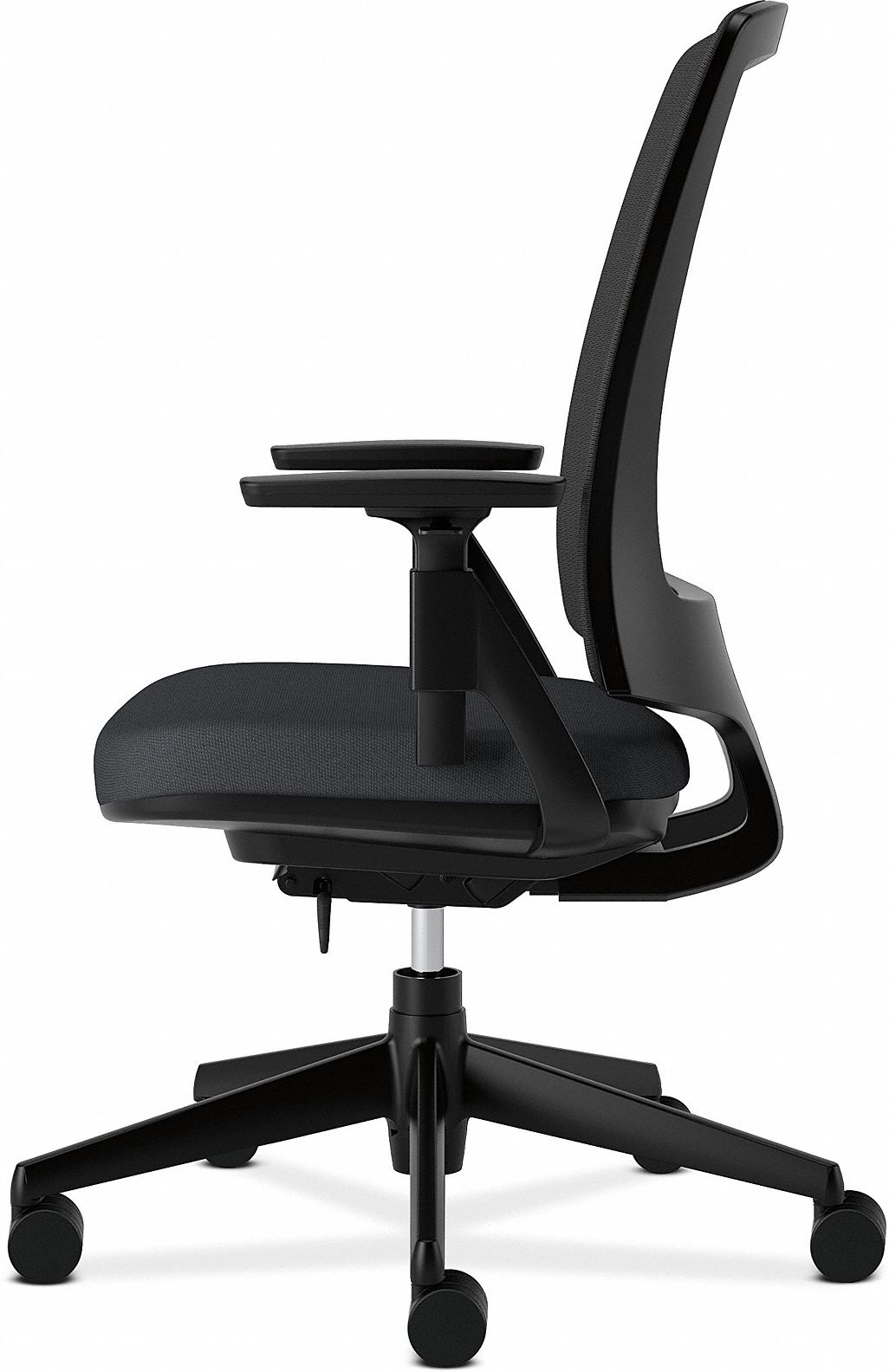 HON Desk Chair, Desk Chair, Black, Fabric, 17 in to 21 in Nominal Seat Height Range 38C613