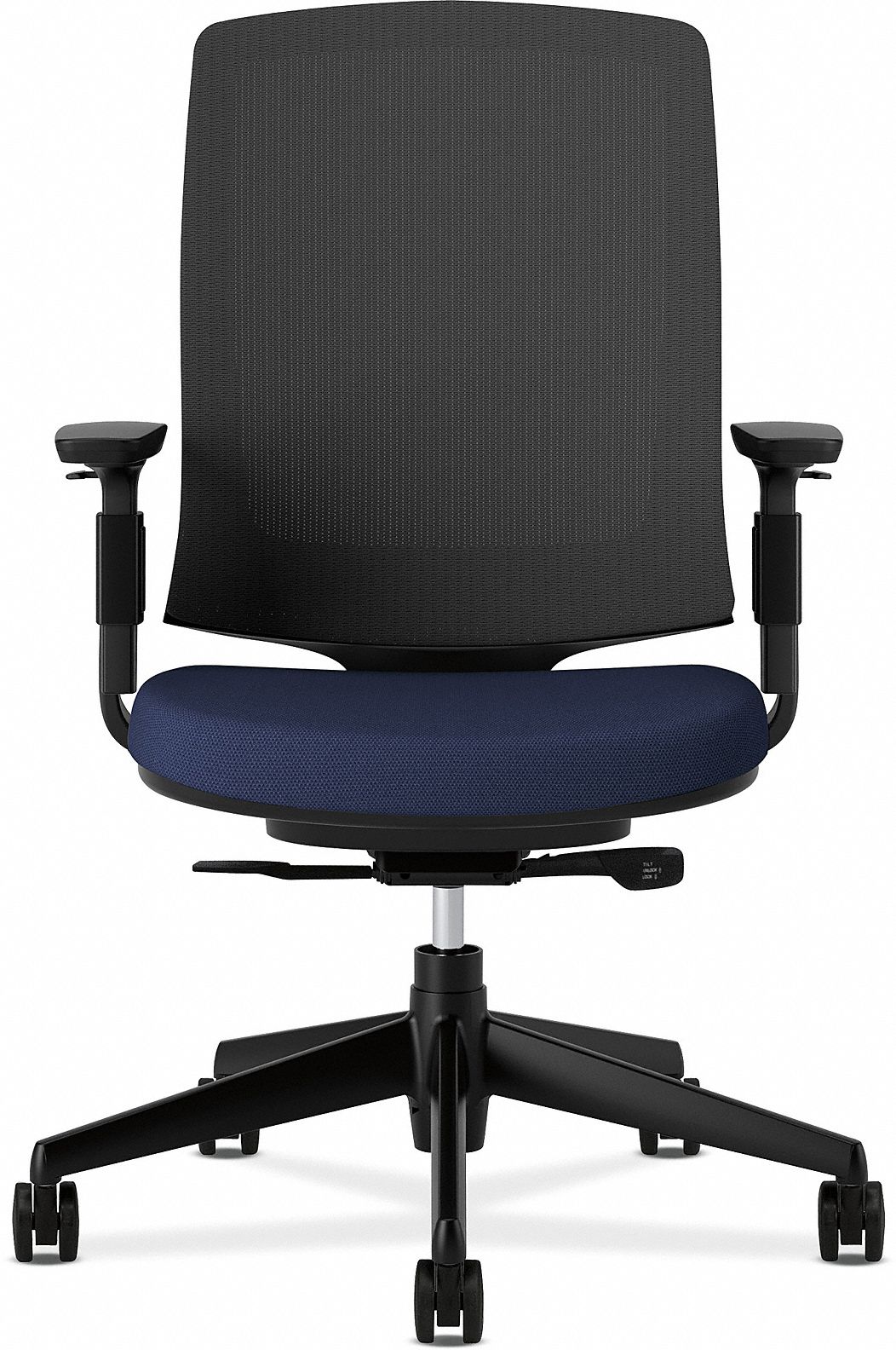 HON Desk Chair, Desk Chair, Blue, Fabric, 17 in to 21 in Nominal Seat