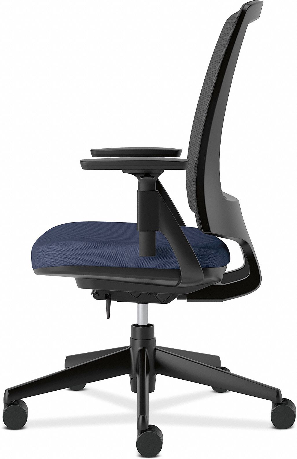 HON Desk Chair, Desk Chair, Blue, Fabric, 17 in to 21 in Nominal Seat Height Range 38C615