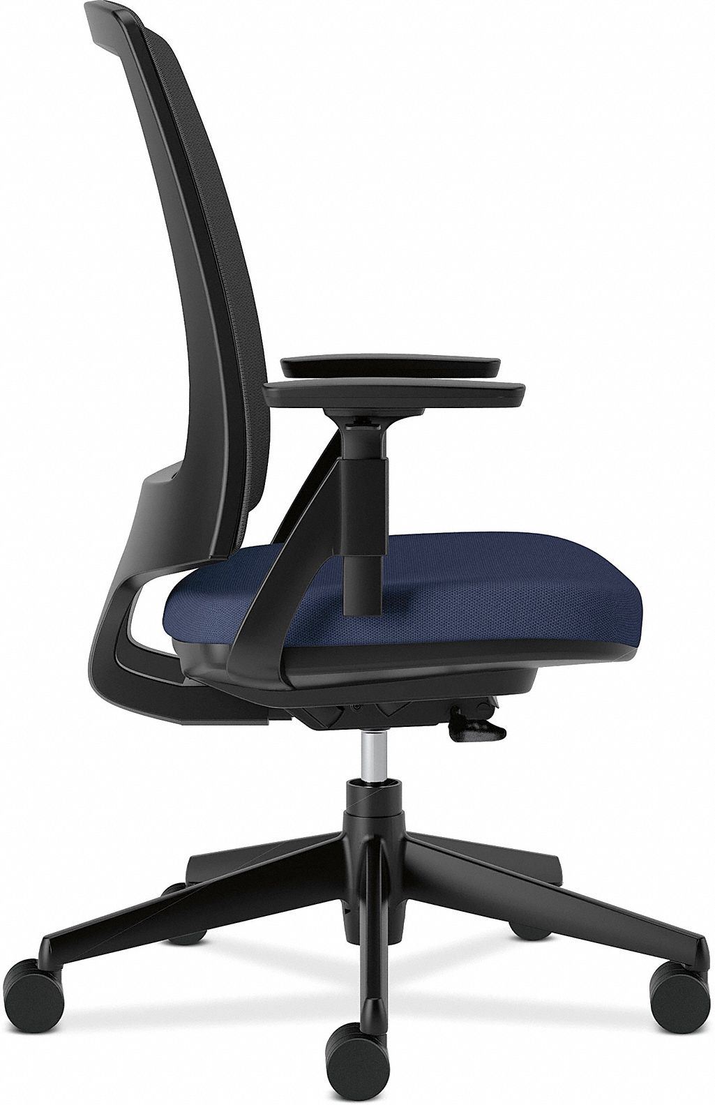 HON Desk Chair, Desk Chair, Blue, Fabric, 17 in to 21 in Nominal Seat Height Range 38C615