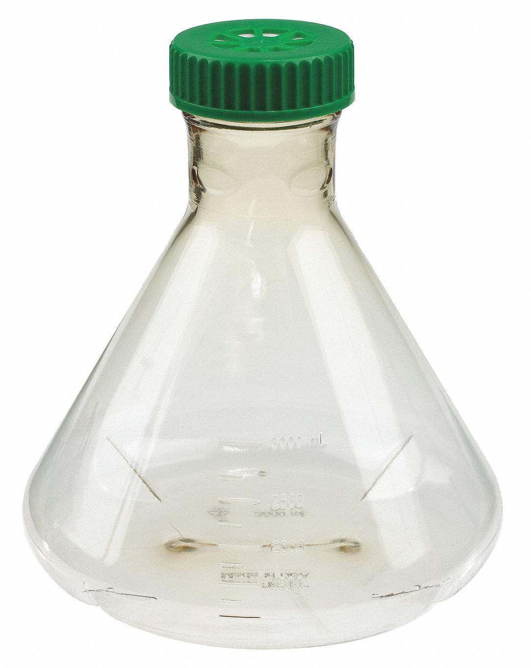 Borosilicate Glass Erlenmeyer Flask, 3000 ml, 600 ml Graduations