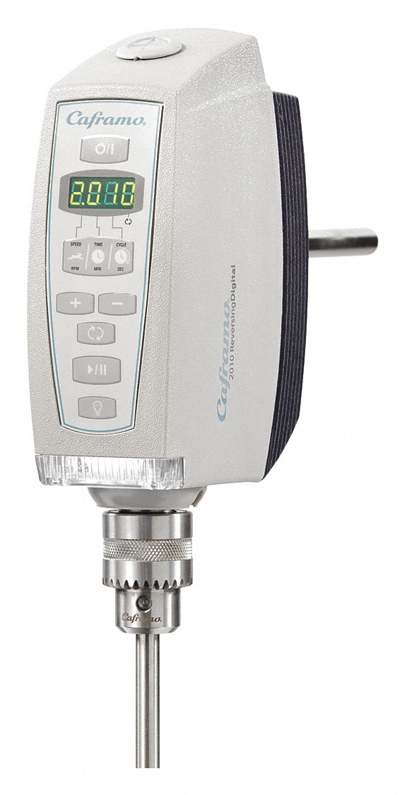 Overhead Mixer: 2, 010 RPM Max Speed, 90 N-cm, 20, 000 cps Max Viscosity, 25 L Volume, 7 lb Wt