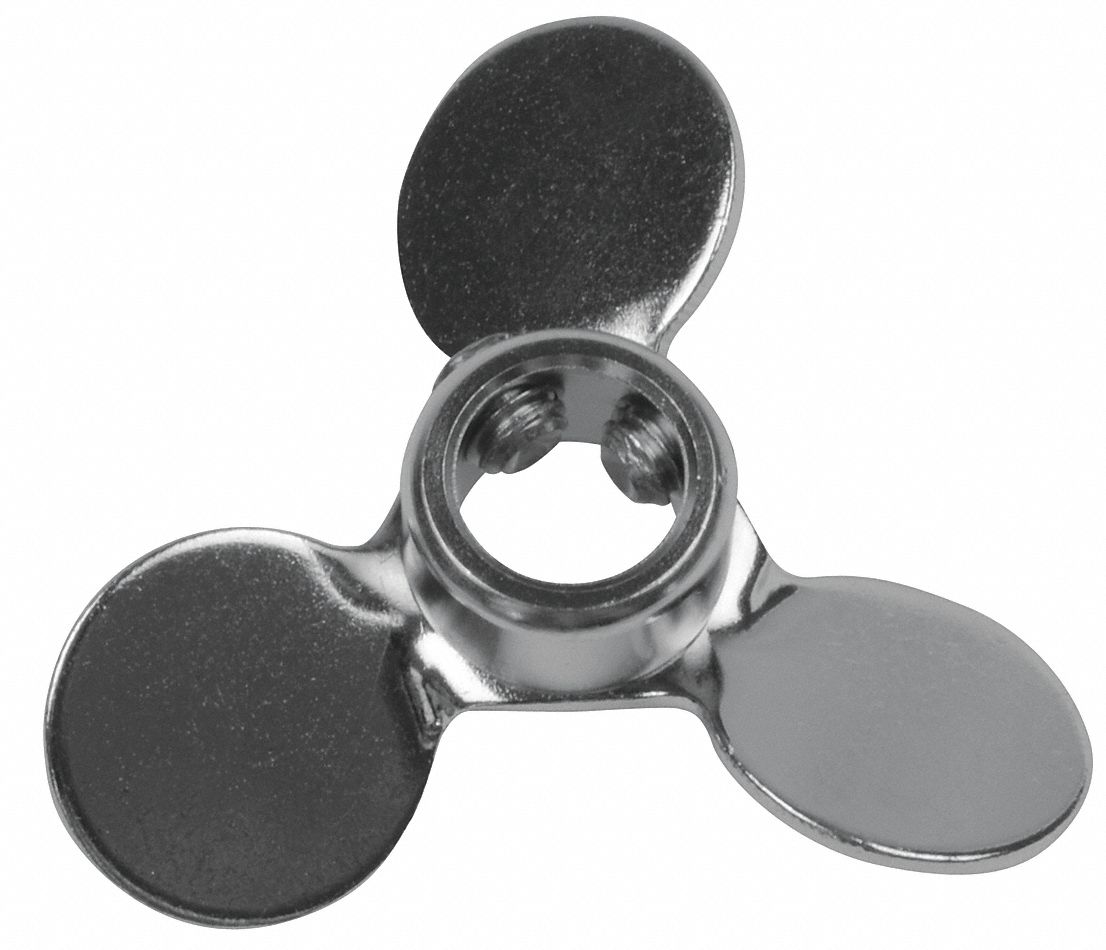 Blade: Blade, A713/A723/A733/A743/A753, Stainless Steel, 3/8 in Shaft Dia, 3 Blades, Pitched