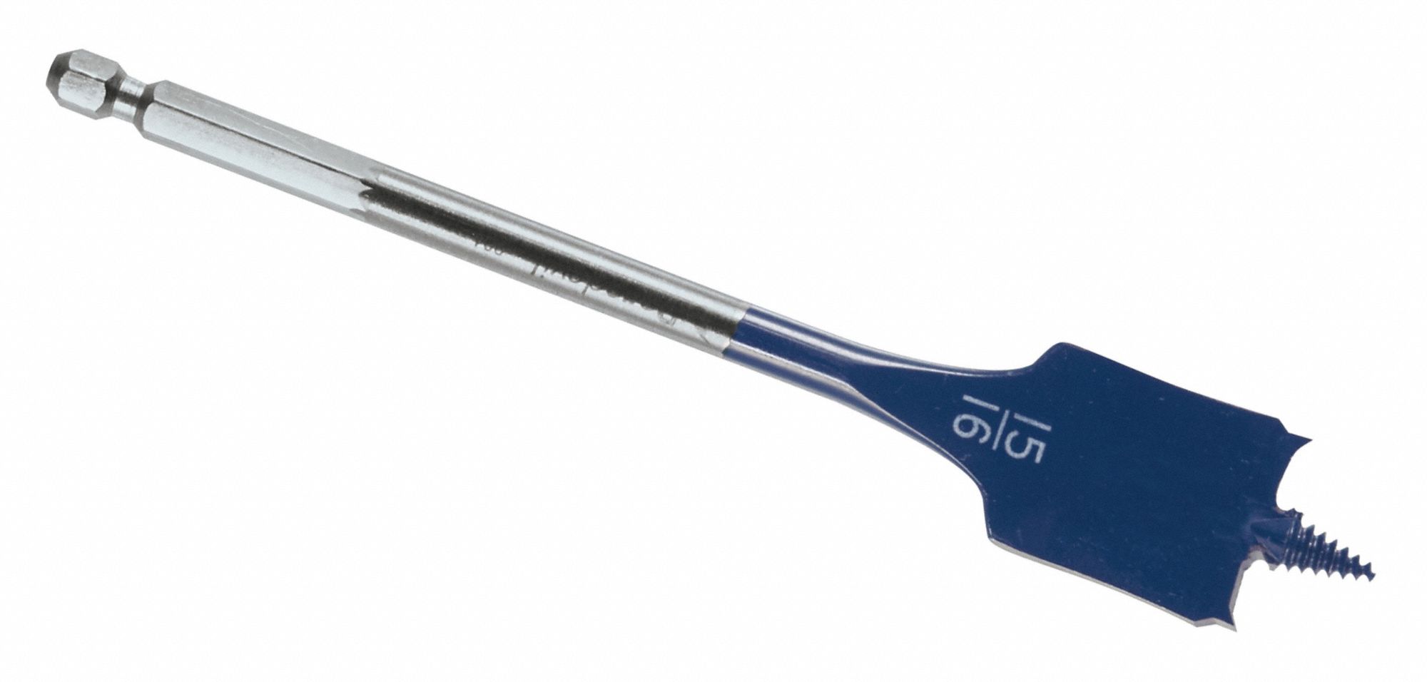 Spade Drill Bit: 15/16 in Drill Bit Size, 1/4 in Shank Dia, 4 in Overall Lg, Bright (Uncoated)