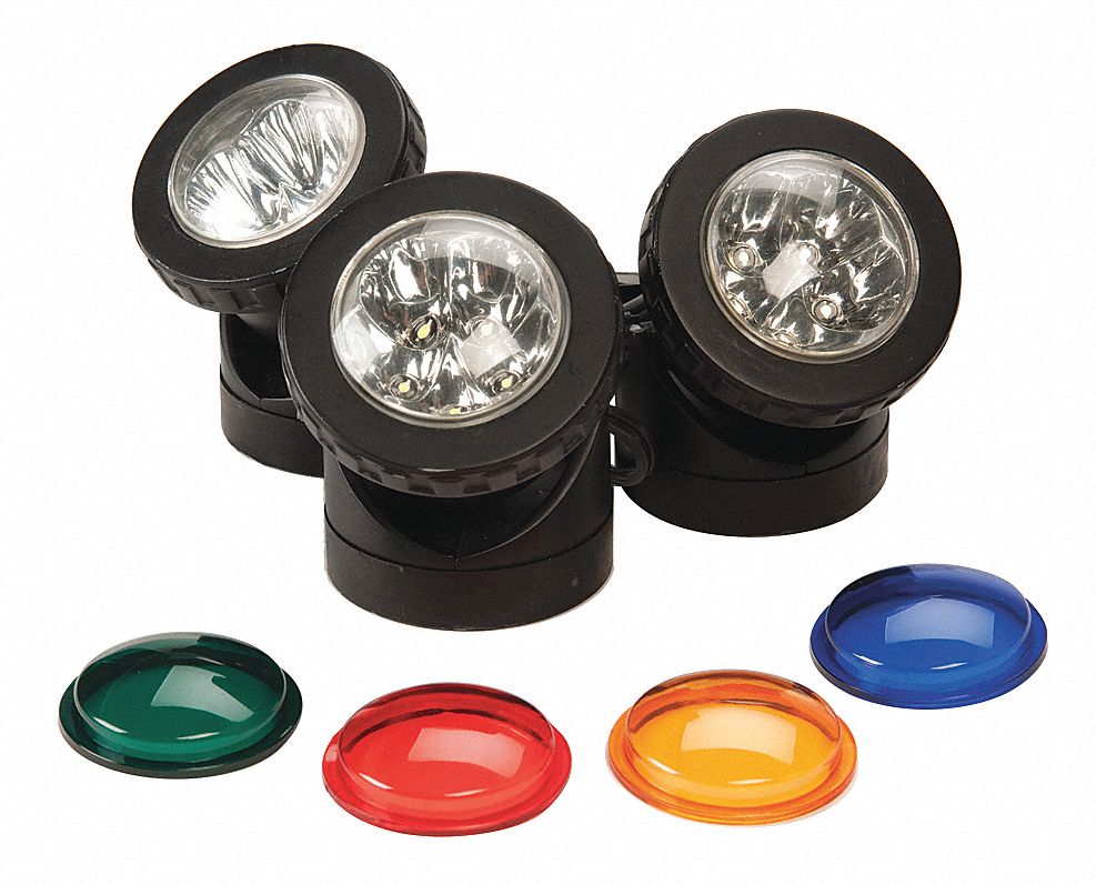 Accent Pond Light Kit: ABS, 12V, 1.5 W Watts, 3 Lamps, LED