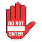 DO NOT ENTER SIGN,WHITE/RED,VINYL,ENG