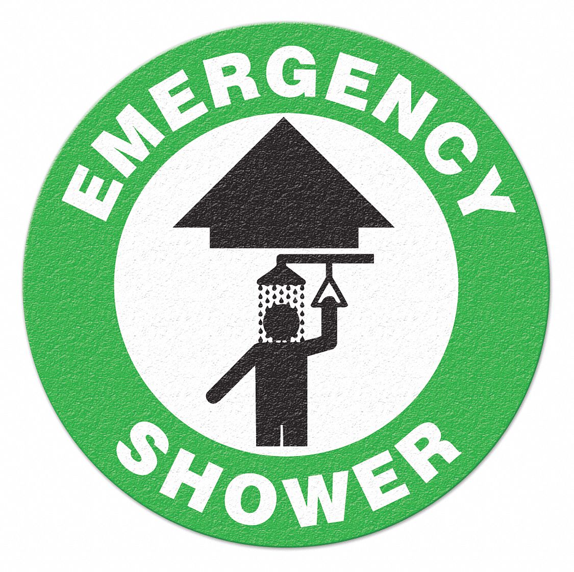 FLOOR SIGN,17IN DIA,EMERGENCY SHOWER