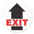 EXIT SIGN,WHITE/RED,VINYL,EXIT,17 IN. H
