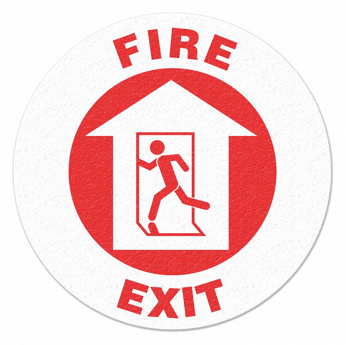 SAFETY FLOOR SIGN, PLASTIC, 17 IN WIDTH, 1/32 IN HEIGHT, ADHESIVE SURFACE, RED/WHITE