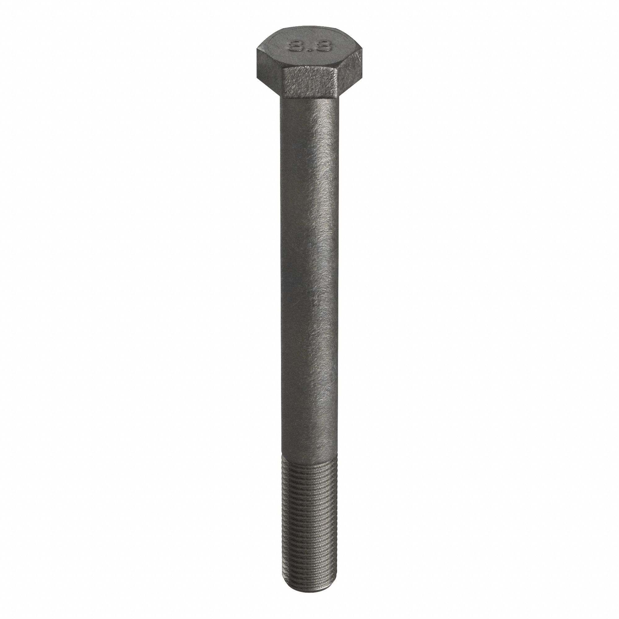 Hex Head Cap Screw: Steel, Class 8.8, Black Oxide, M33-3.50, Coarse, 200 mm lg, Globally Sourced