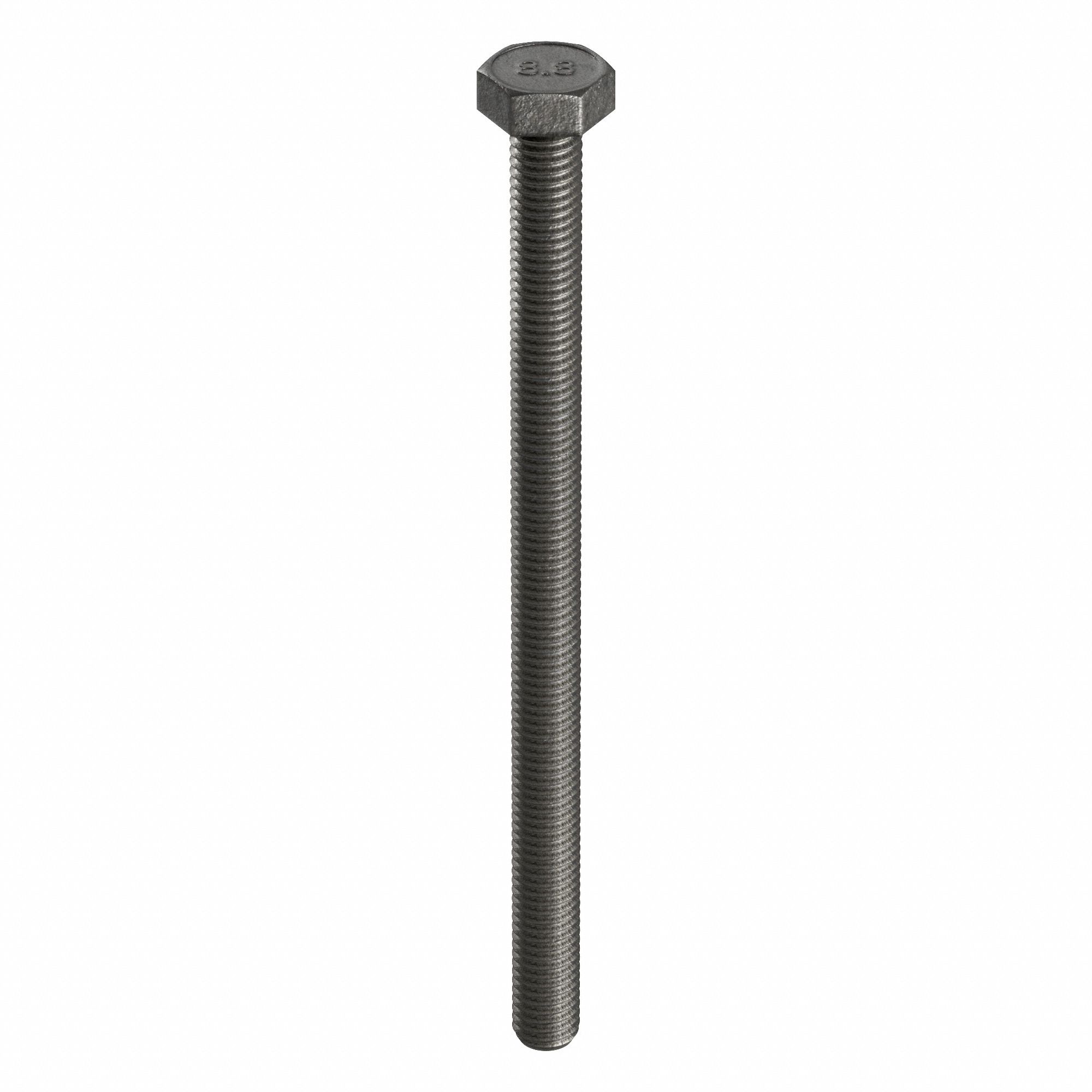 Hex Head Cap Screw: Steel, Class 8.8, Black Oxide, M10-1.50, Coarse, 120 mm lg, Metric, HRC22, 25 PK
