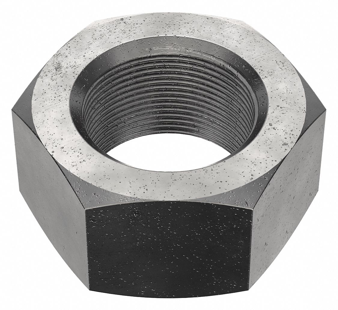 Hex Nut: Std Hex, M33x1.50 Thread, 50 mm Hex Wd, 26 mm Hex Ht, Steel, Class 8, Plain, Std, 2 PK