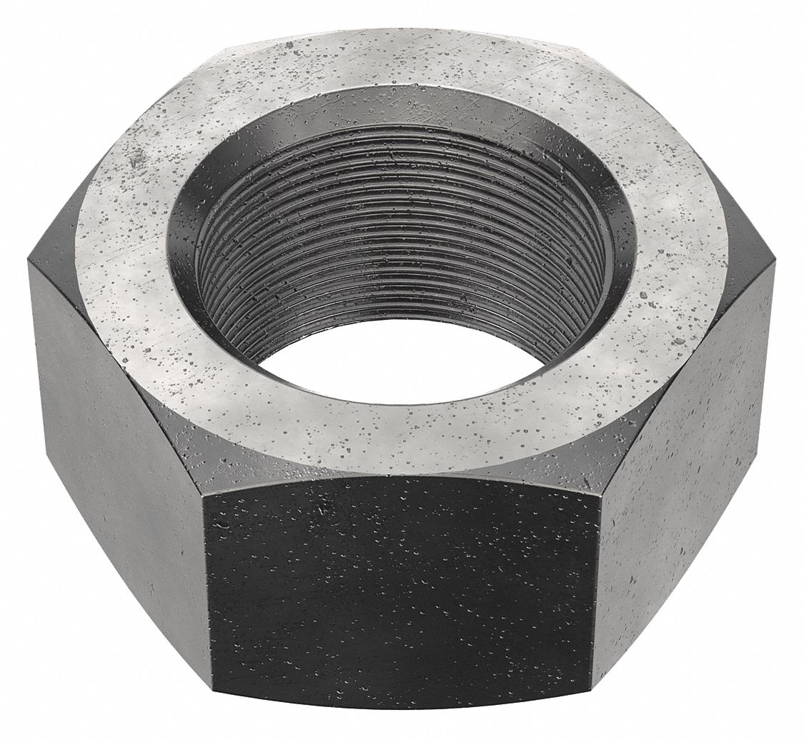 Hex Nut: Std Hex, M36x1.50 Thread, 55 mm Hex Wd, 29 mm Hex Ht, Steel, Class 8, Plain, Std, 2 PK