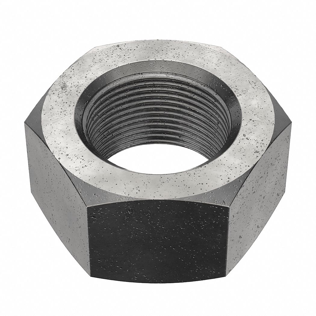 HEX NUT, M36-2.00 THREAD, 55MM HEX W, 29MM HEX H, STEEL, CLASS 8, BLACK OXIDE, 2 PK