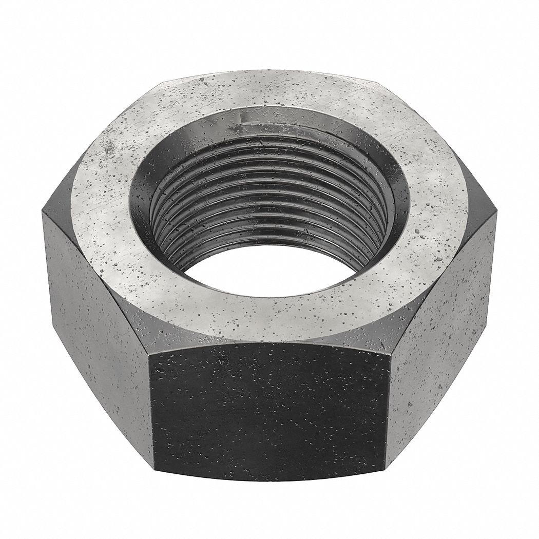 Hex Nut: Std Hex, M45x3.00 Thread, 70 mm Hex Wd, 36 mm Hex Ht, Steel, Class 8, Plain, Std Hex Nut