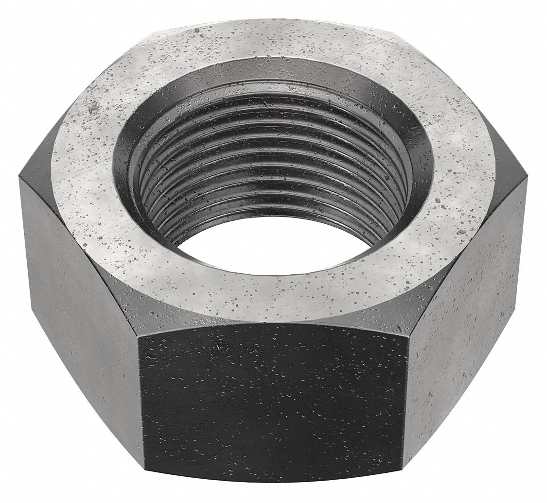 Hex Nut: Std Hex, M56x2.00 Thread, 85 mm Hex Wd, 45 mm Hex Ht, Steel, Class 8, Plain, Std Hex Nut