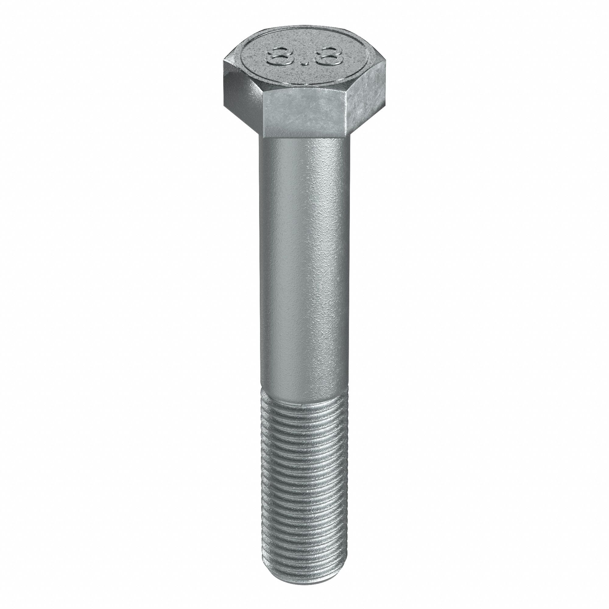 Hex Head Cap Screw: Steel, Class 8.8, Zinc Plated, M18-2.50, Coarse, 200 mm lg, Metric, HRC23, 10 PK