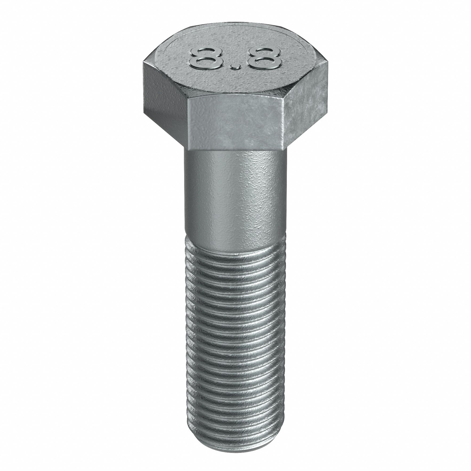 Hex Head Cap Screw: Steel, Class 8.8, Zinc Plated, M27-3.00, Coarse, 220 mm lg, Metric, HRC23, 5 PK