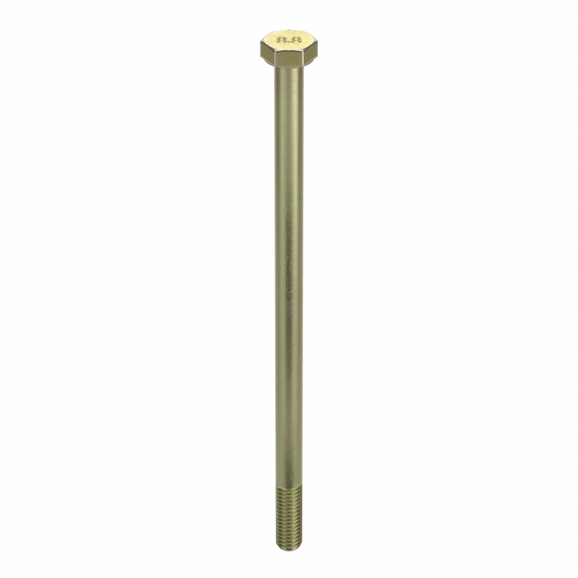 HEX HEAD CAP SCREW, STEEL, CLASS 8.8, ZINC YELLOW, M6-1.00, COARSE, 130MM L, METRIC, HRC22, 50 PK