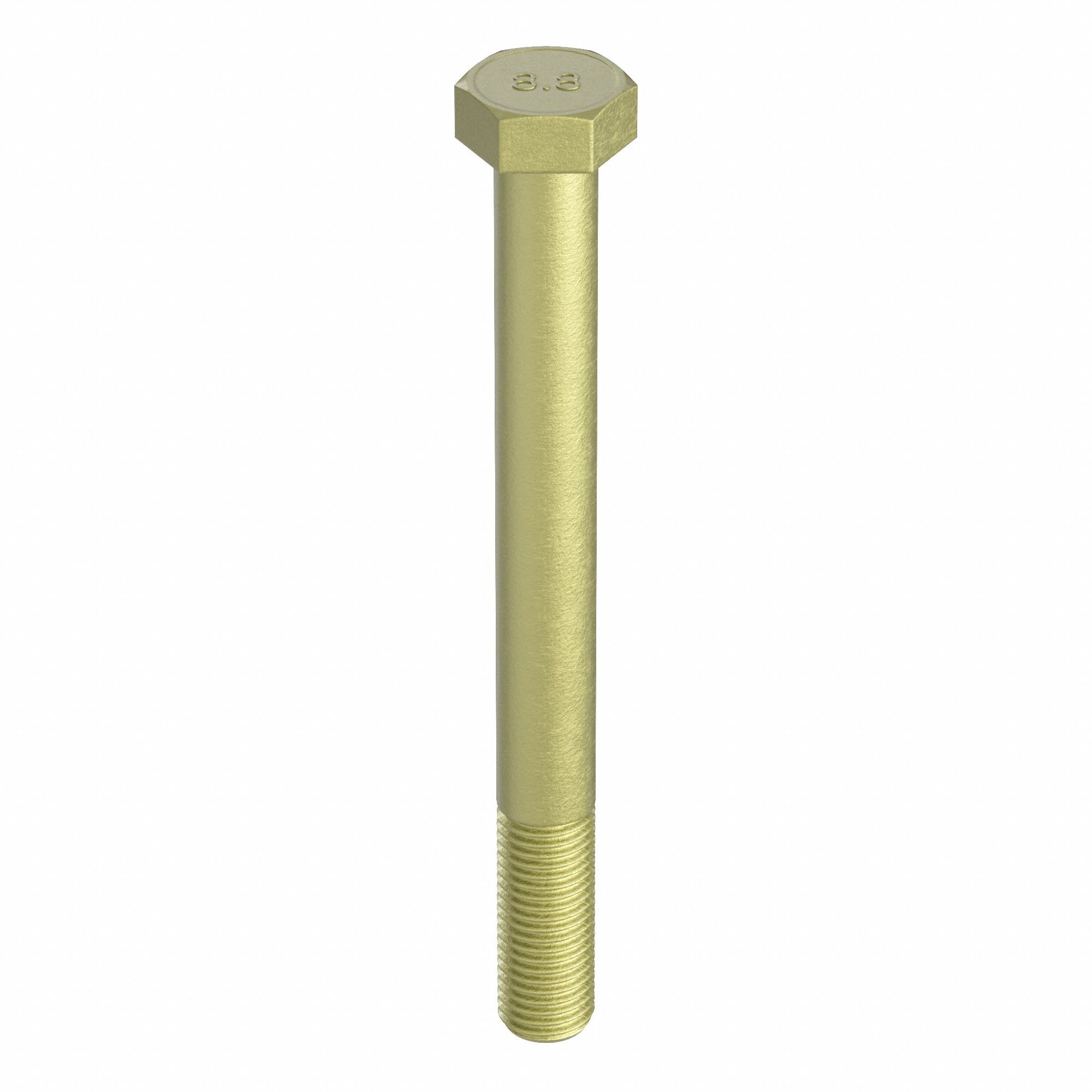 Hex Head Cap Screw: Steel, Class 8.8, Zinc Yellow, M20-2.50, Coarse, 200 mm lg, Metric, 5 PK