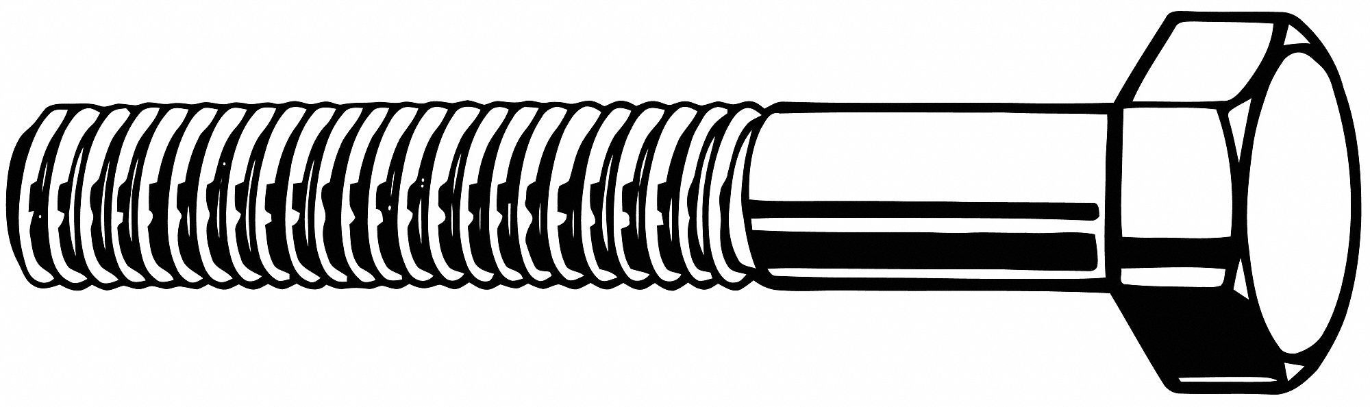 HEX HEAD CAP SCREW, STEEL, GRADE 5, ZINC PLATED, 9/16