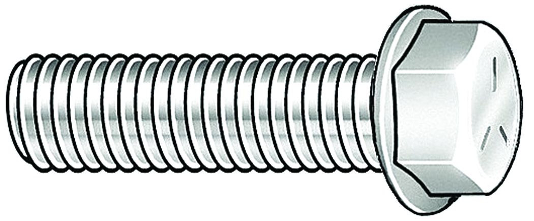 Flange Bolts: Std, Steel, Class 8.8, Zinc Yellow, 35 mm lg, Partially Threaded, Metric, 25 PK