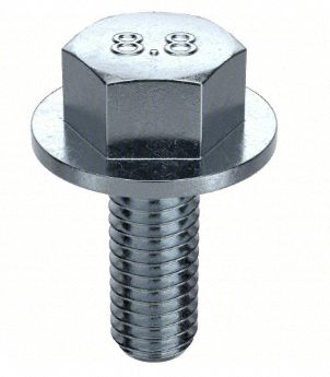 Flange Bolts: Std, Steel, Class 8.8, Zinc Plated, 20 mm lg, Fully Threaded, Metric, 50 PK