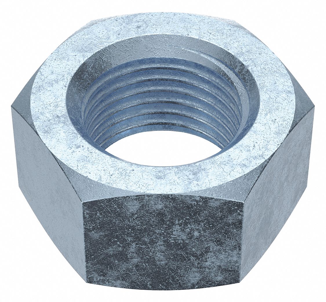 Hex Nut: Std Hex, M60x5.50 Thread, 90 mm Hex Wd, 48 mm Hex Ht, Steel, Class 8, Zinc-Plated, Std