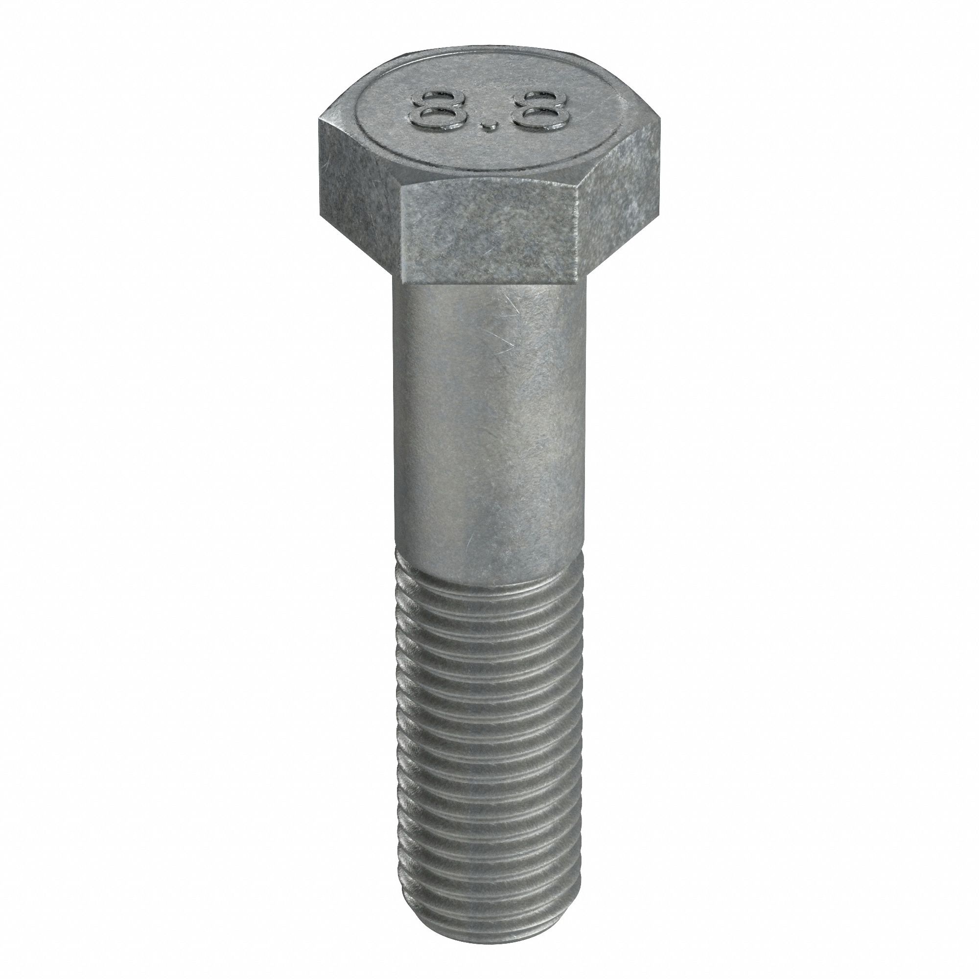 Hex Head Cap Screw: Steel, Class 8.8, Hot Dipped Galvanized, M20-2.50, Coarse, 140 mm lg, Hex, 10 PK
