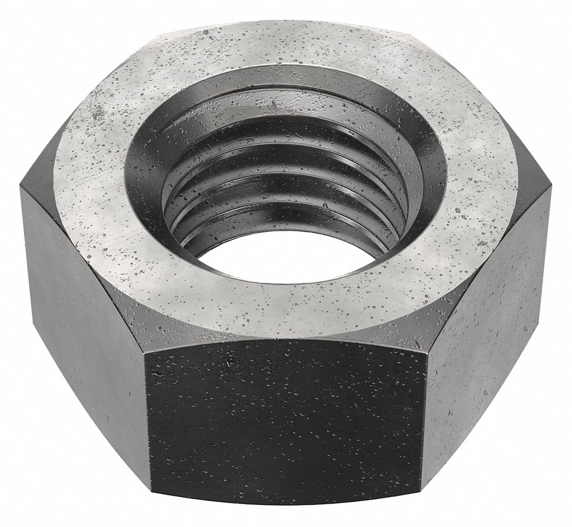 Structural Nut: Std Hex, M12x1.75 Thread, 22 mm Hex Wd, 10 mm Hex Ht, Steel, Class 10, Plain, 200 PK