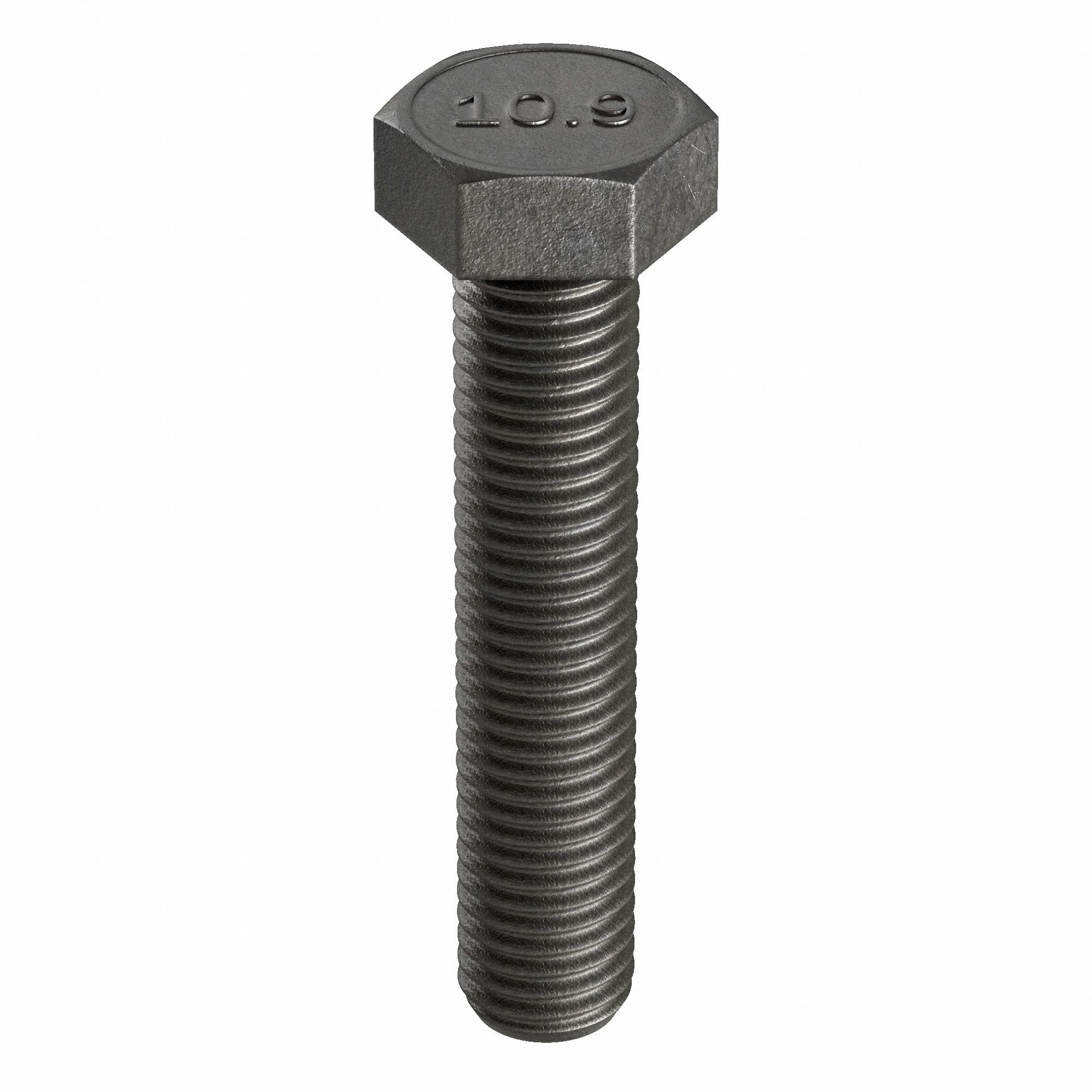 Hex Head Cap Screw: Steel, Class 10.9, Plain, M10-1.50, Coarse, 70 mm lg, Globally Sourced, 50 PK