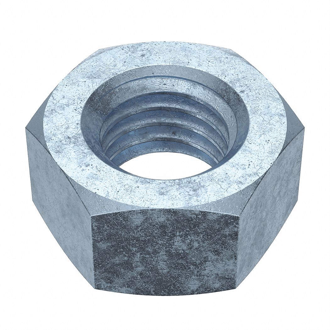 Hex Nut: Std Hex, M12x1.75 Thread, 19 mm Hex Wd, 10 mm Hex Ht, Steel, Class 10, Zinc-Plated, 50 PK