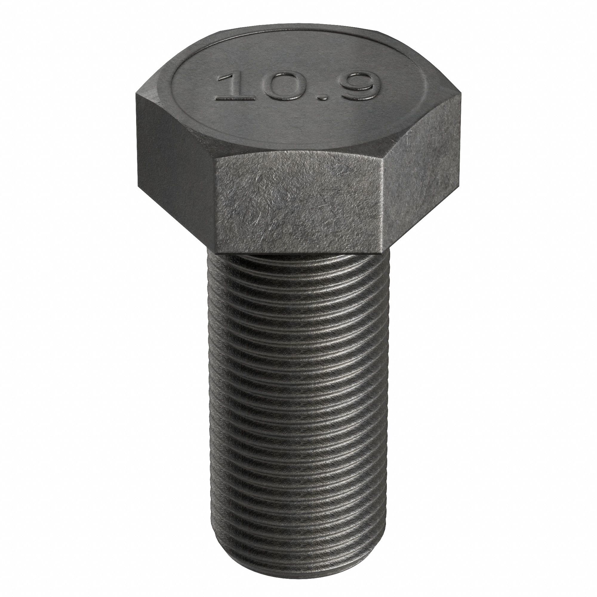 Hex Head Cap Screw: Steel, Class 10.9, Black Oxide, M10-1.25, Fine, 35 mm lg, Fully Threaded, 100 PK