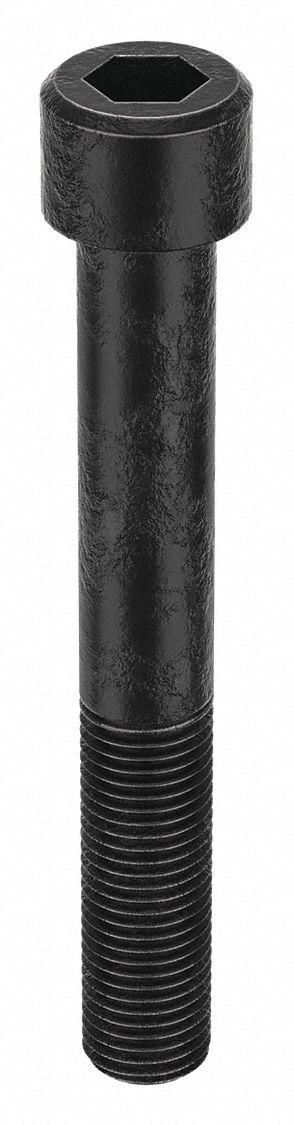 Socket Head Cap Screw: M22x2.50 Thread Size, 160 mm Lg, Std, Black Oxide, Alloy Steel, 5 PK