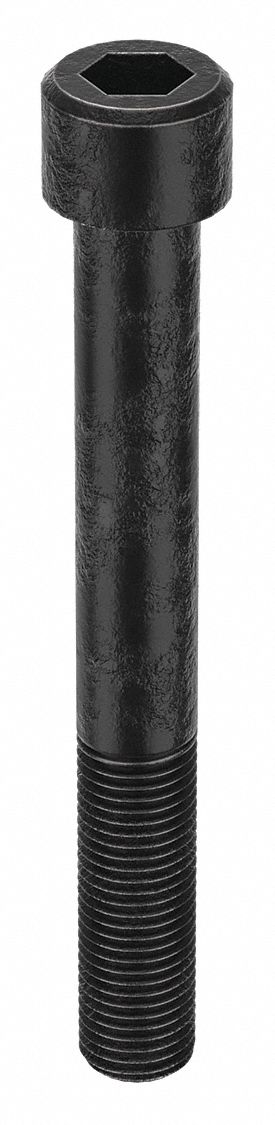 Socket Head Cap Screw: M22x2.50 Thread Size, 180 mm Lg, Std, Black Oxide, Alloy Steel, 5 PK