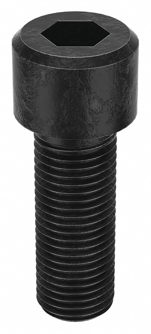 Socket Head Cap Screw: M27x3.00 Thread Size, 75 mm Lg, Std, Black Oxide, Alloy Steel, 5 PK