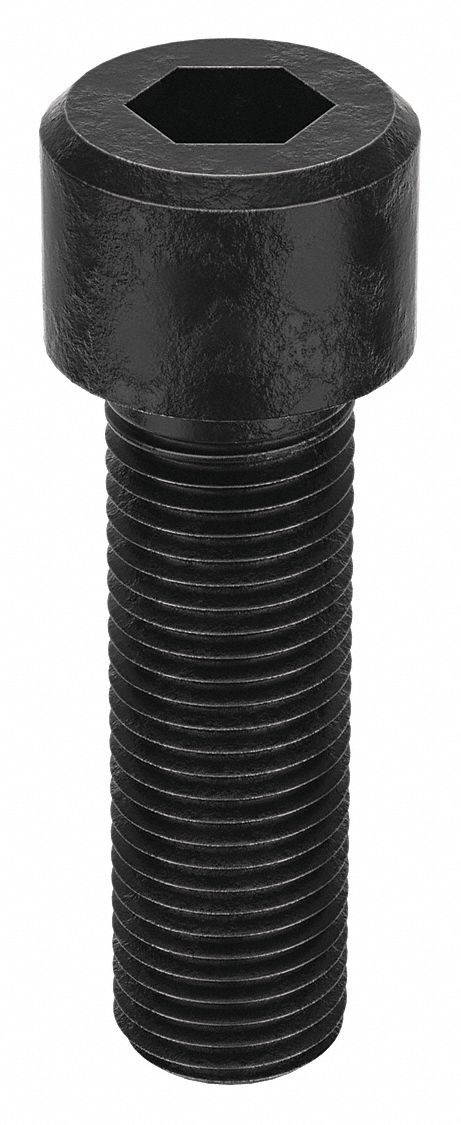 Socket Head Cap Screw: M27x3.00 Thread Size, 90 mm Lg, Std, Black Oxide, Alloy Steel, 5 PK