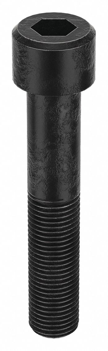 Socket Head Cap Screw: M33x3.50 Thread Size, 180 mm Lg, Std, Black Oxide, Alloy Steel, Class 12.9