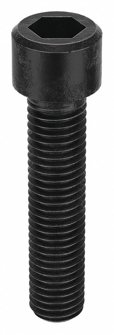 Socket Head Cap Screw: M12x1.50 Thread Size, 55 mm Lg, Std, Black Oxide, Alloy Steel, 25 PK